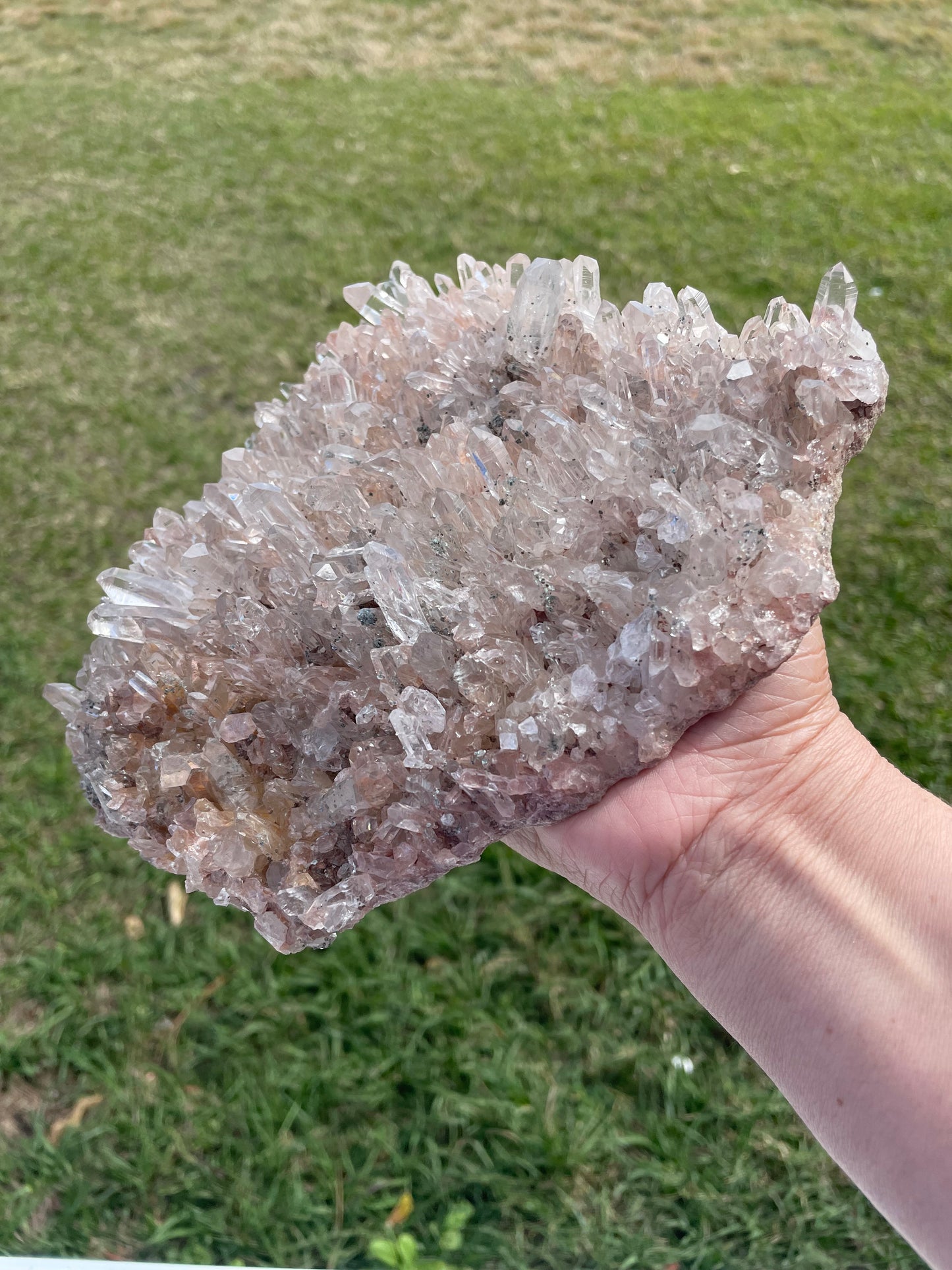 Pink Lemurian Quartz Cluster 1350g
