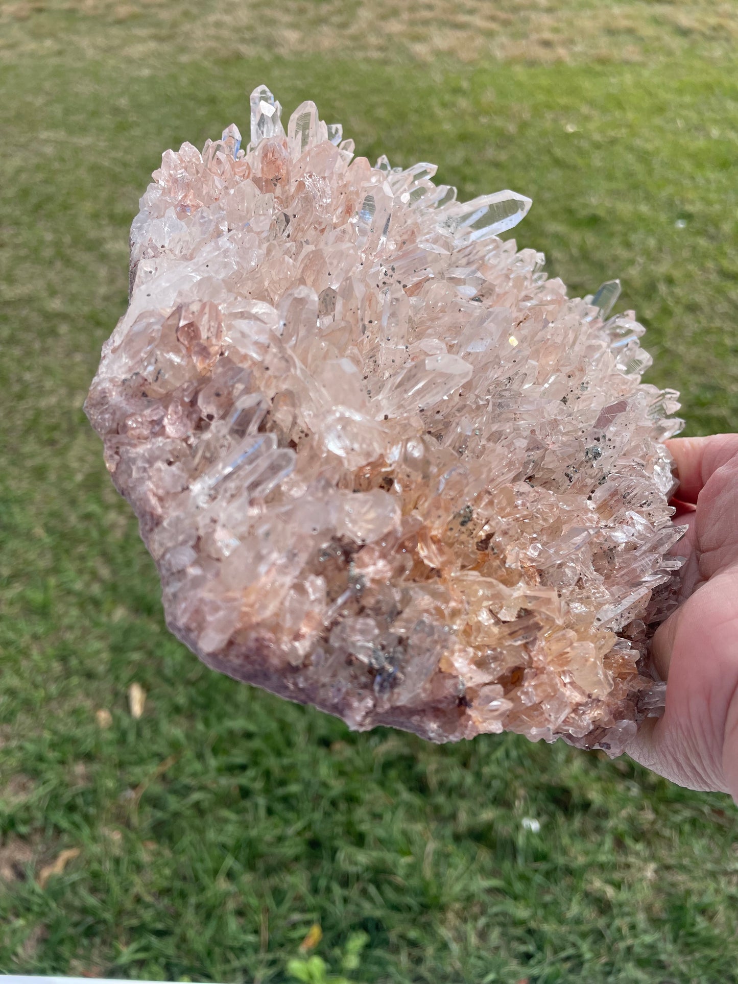 Pink Lemurian Quartz Cluster 1350g