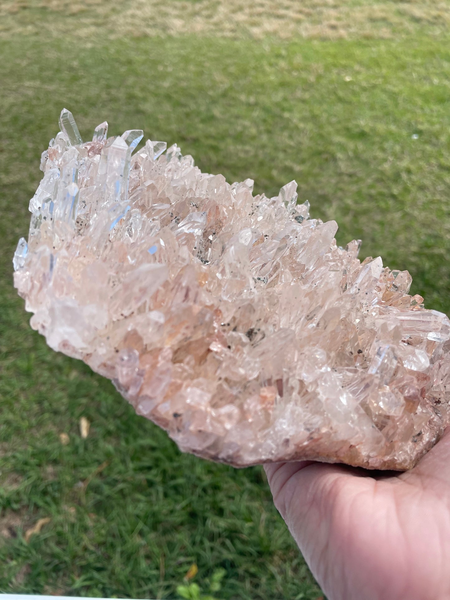 Pink Lemurian Quartz Cluster 1350g