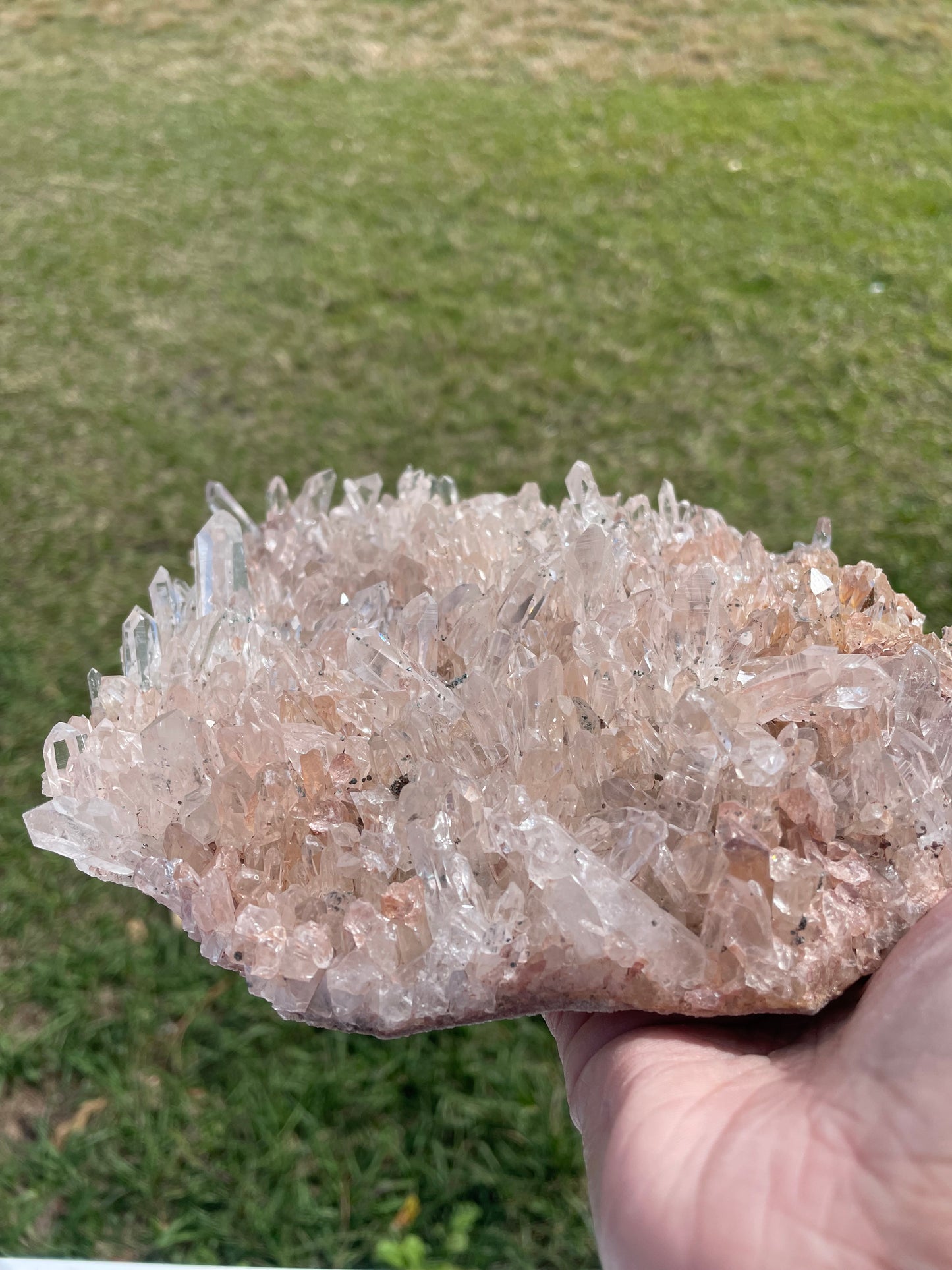 Pink Lemurian Quartz Cluster 1350g