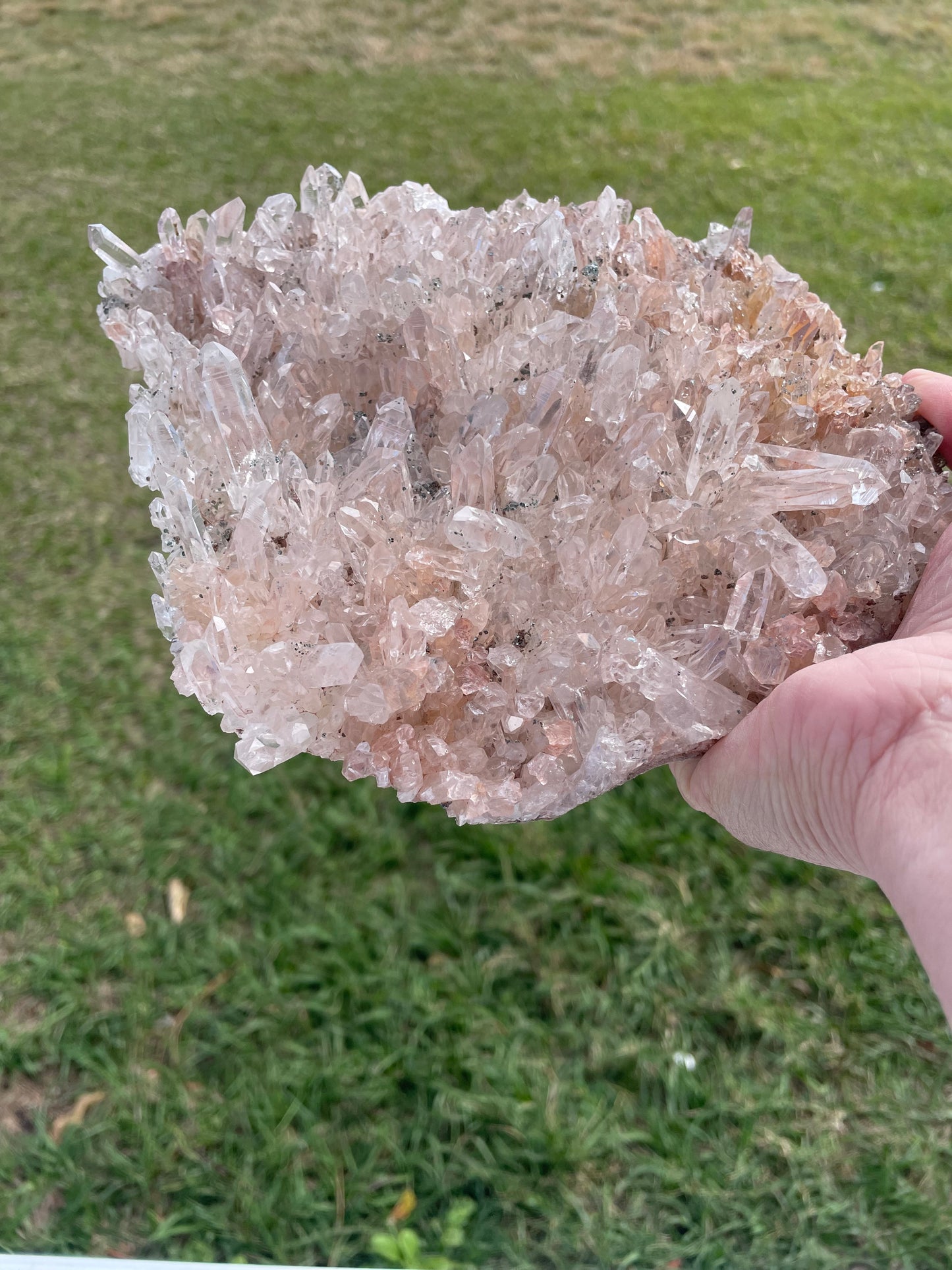 Pink Lemurian Quartz Cluster 1350g