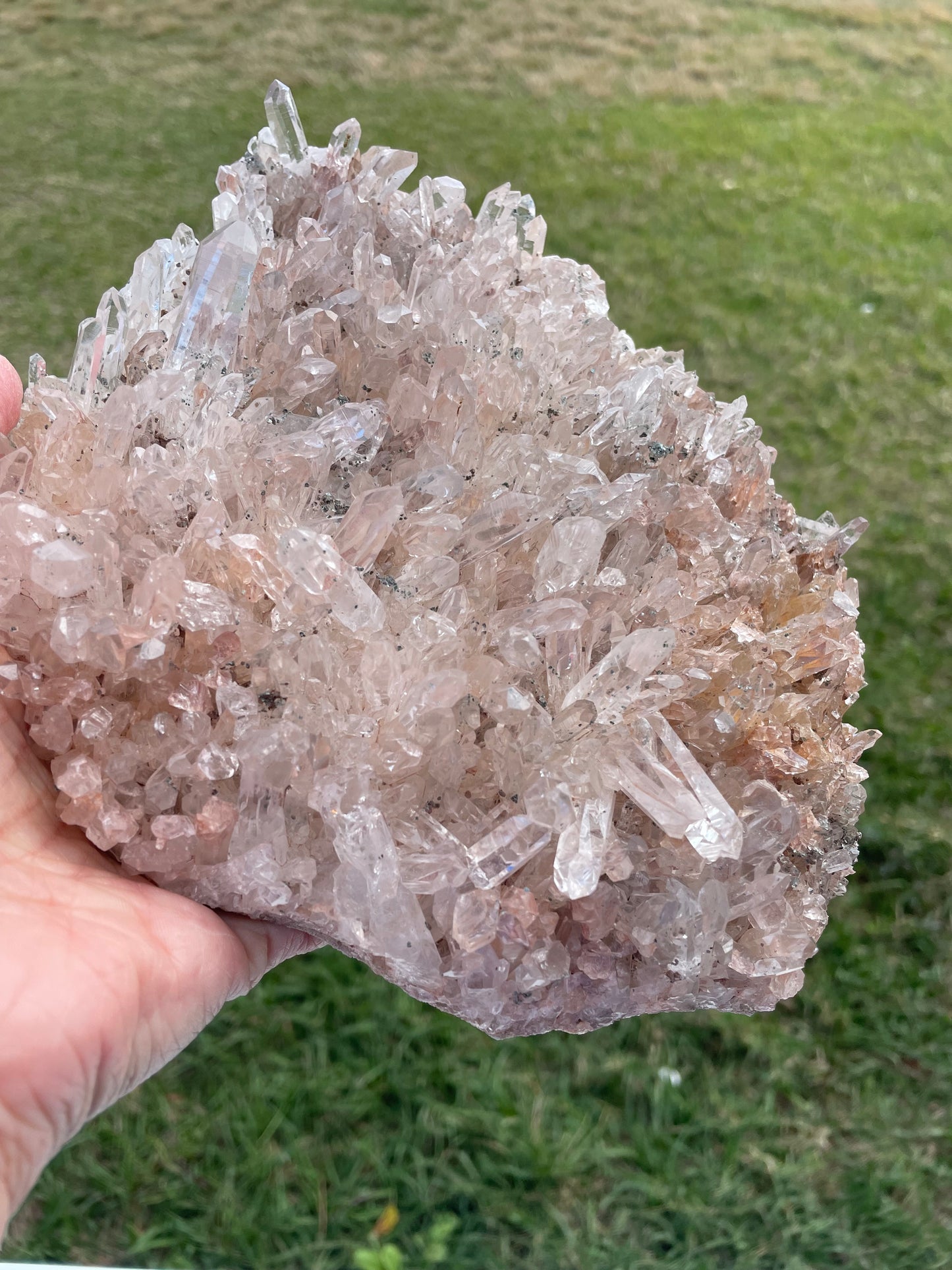 Pink Lemurian Quartz Cluster 1350g