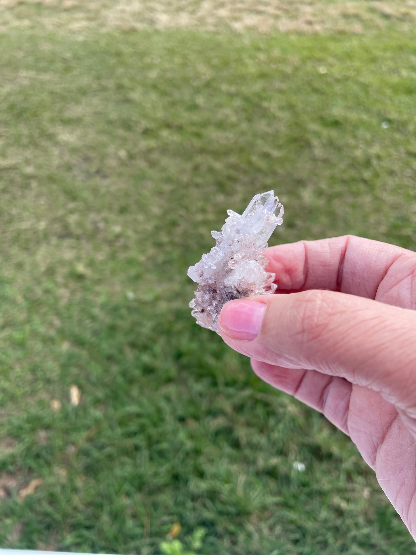 Pink Lemurian Quartz Cluster 32g