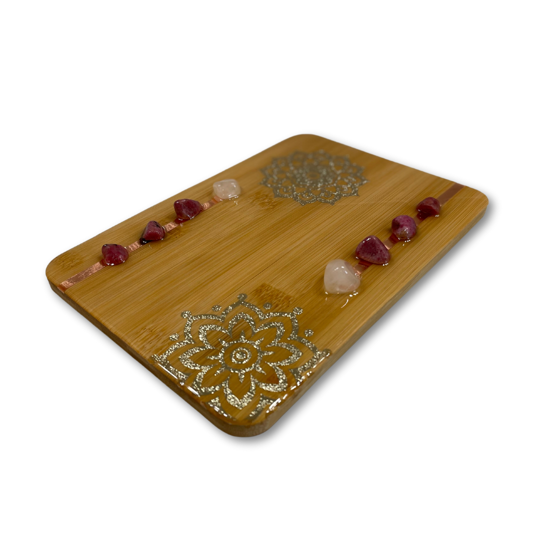 Love Crystal Bamboo Tray