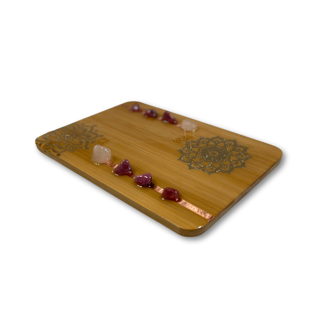 Love Crystal Bamboo Tray
