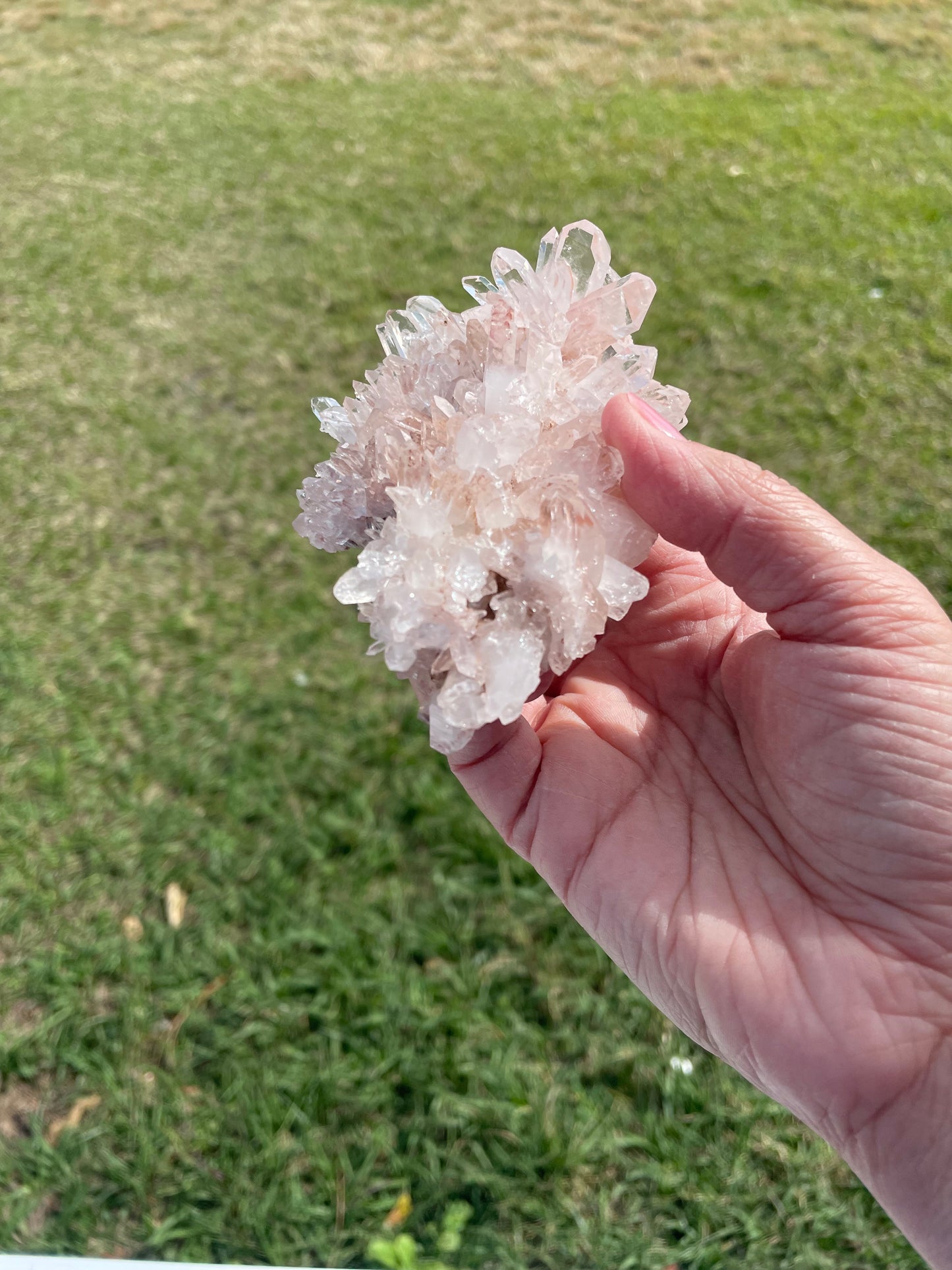 Pink Lemurian Quartz Cluster 184g
