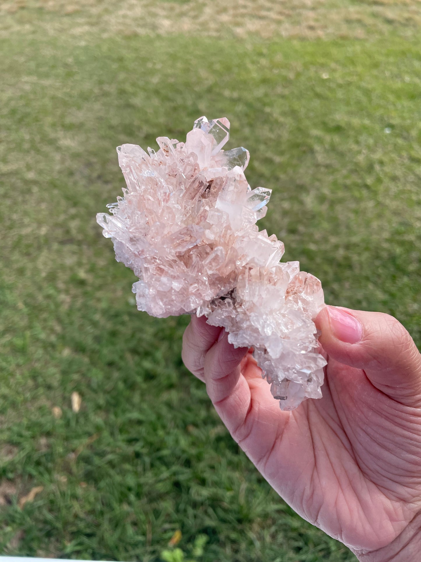 Pink Lemurian Quartz Cluster 184g