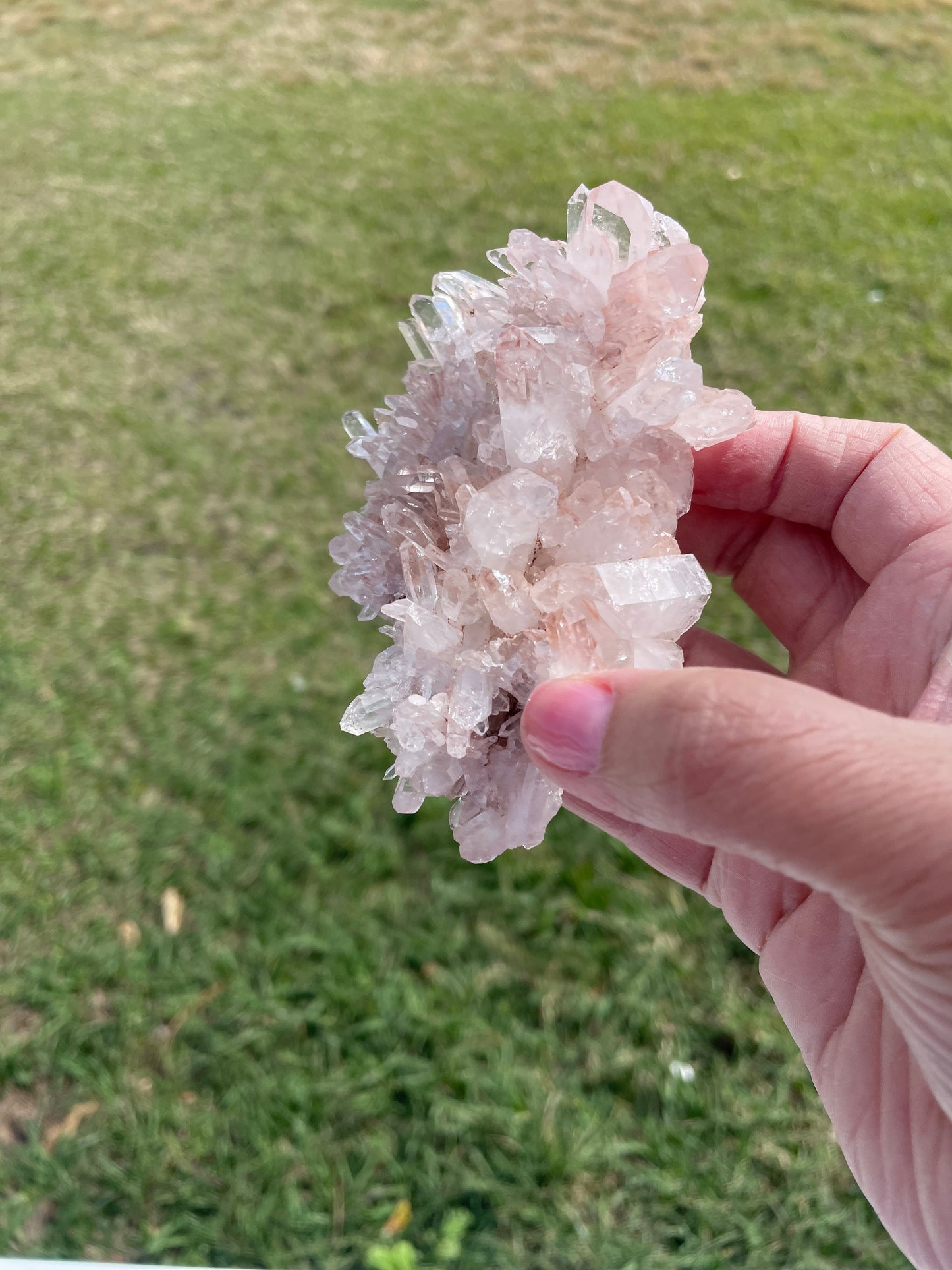 Pink Lemurian Quartz Cluster 184g