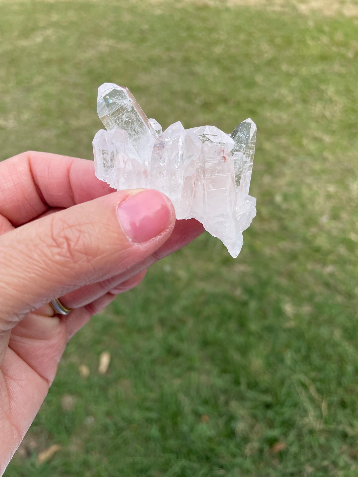 Pink Lemurian Quartz Cluster 53g