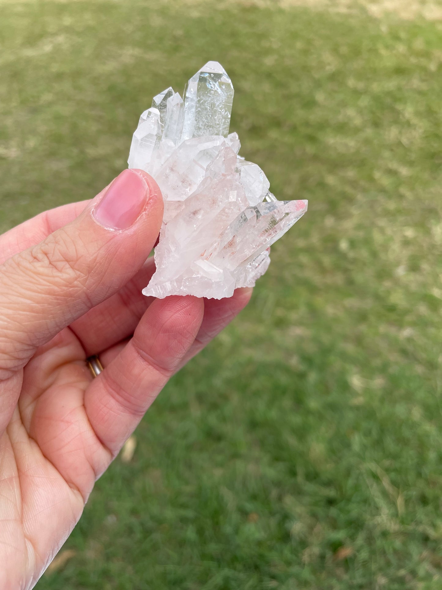 Pink Lemurian Quartz Cluster 53g