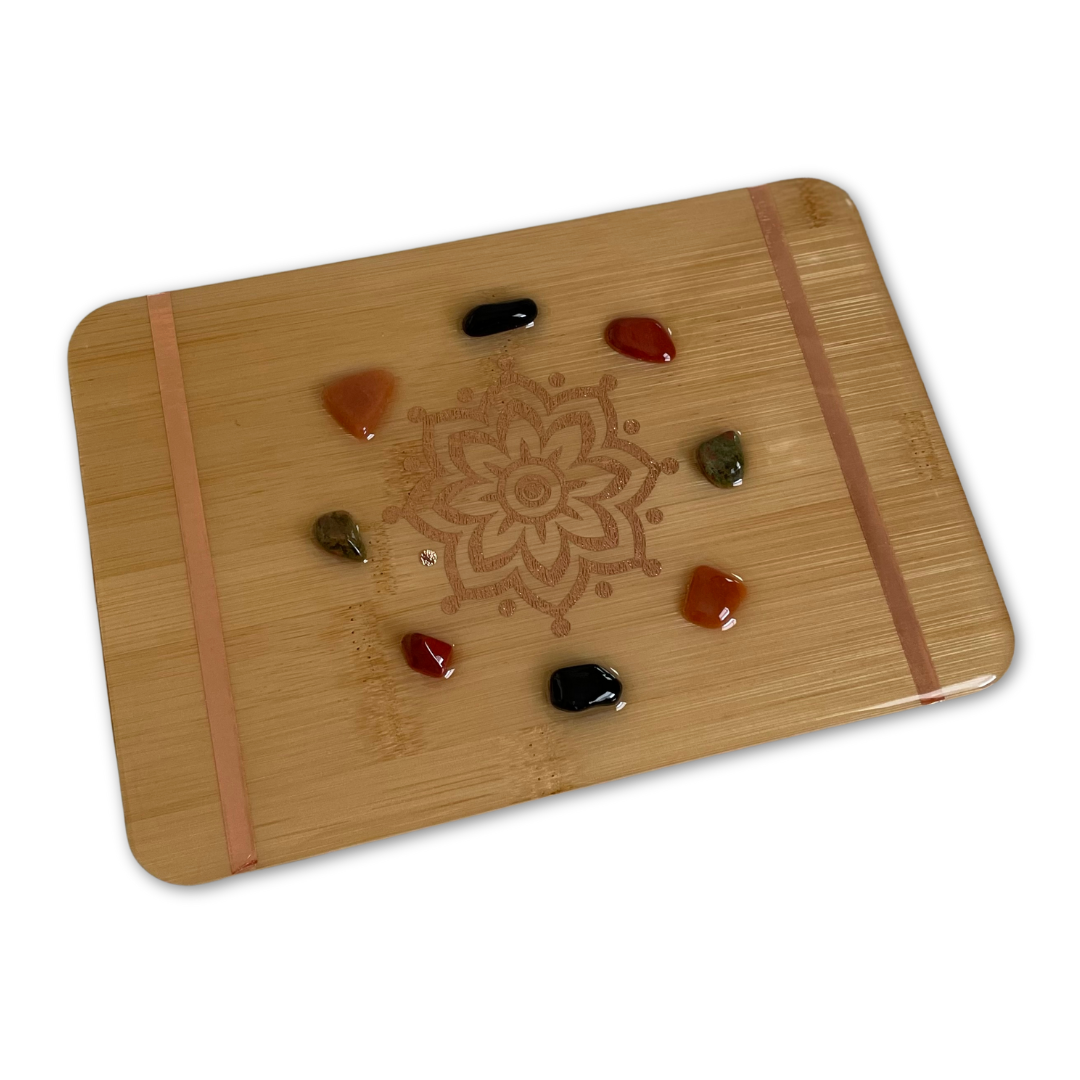 Protection Crystal Bamboo Tray