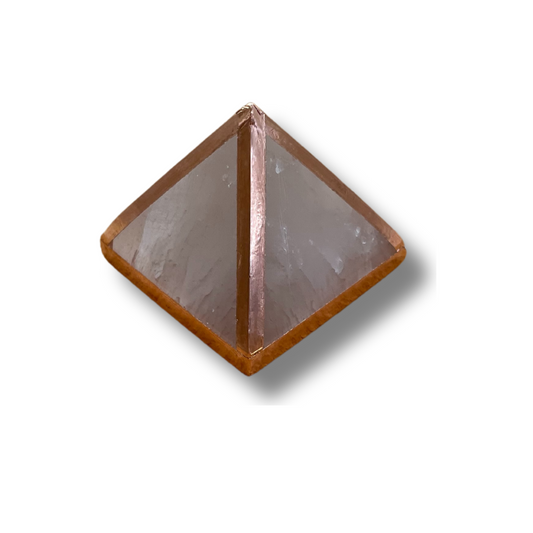 Copper-Infused Selenite Pyramid - Small