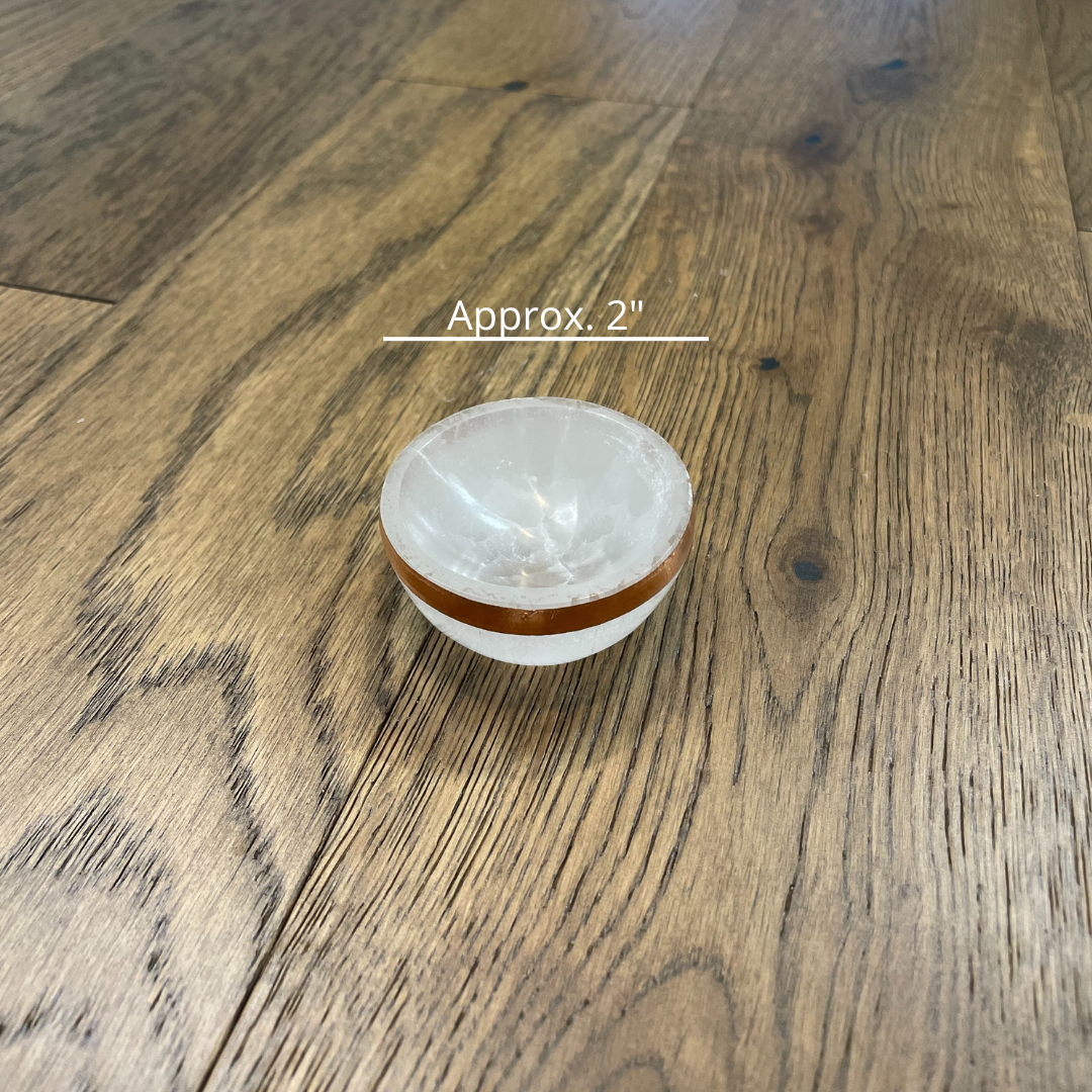 Copper-Infused Selenite Round Bowl - Small