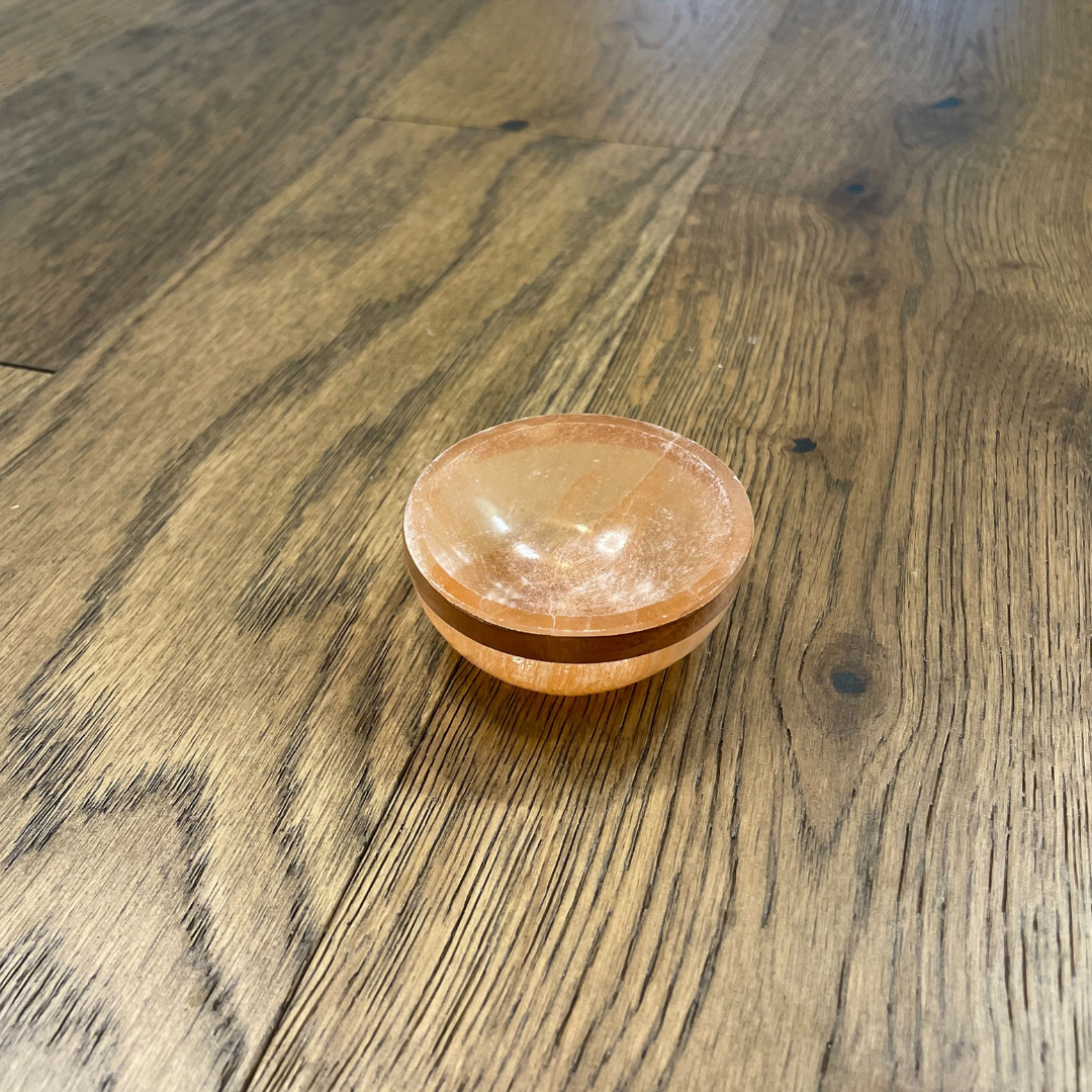 Copper-Infused Selenite Round Bowl - Small