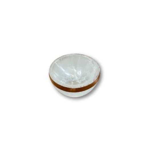 Copper-Infused Selenite Round Bowl - Small