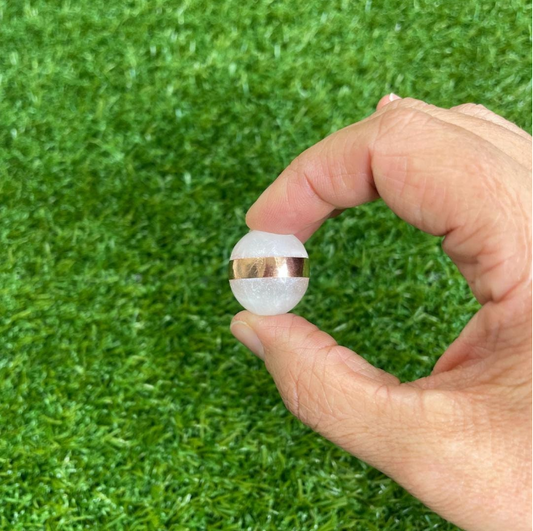 Copper-Infused Selenite Sphere - Approx. 1"