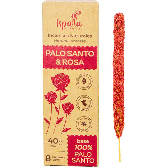 Ispalla Natural Incense - Palo Santo & Rose (8 Sticks)