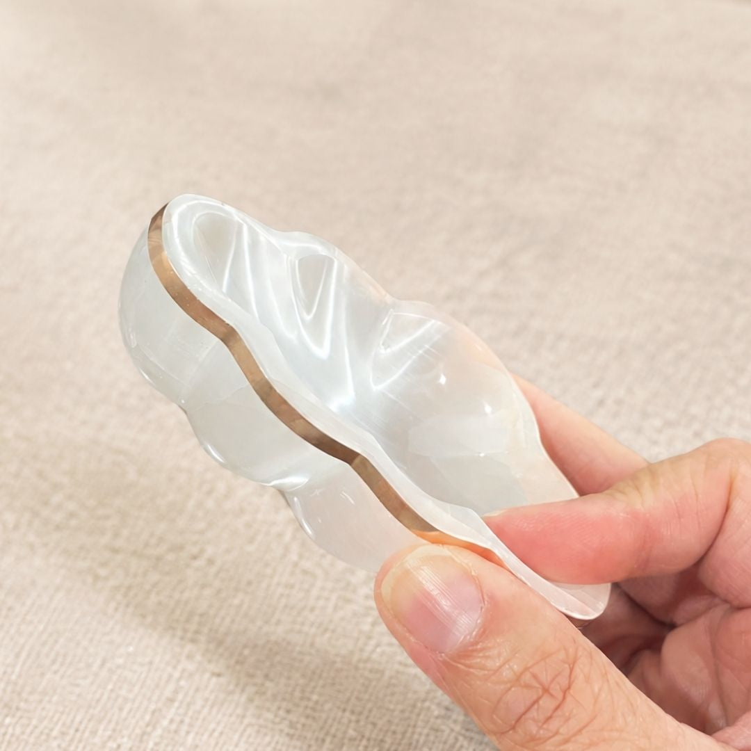 Copper-Infused Selenite Cloud Bowl - Cleanse · Charge · Lift