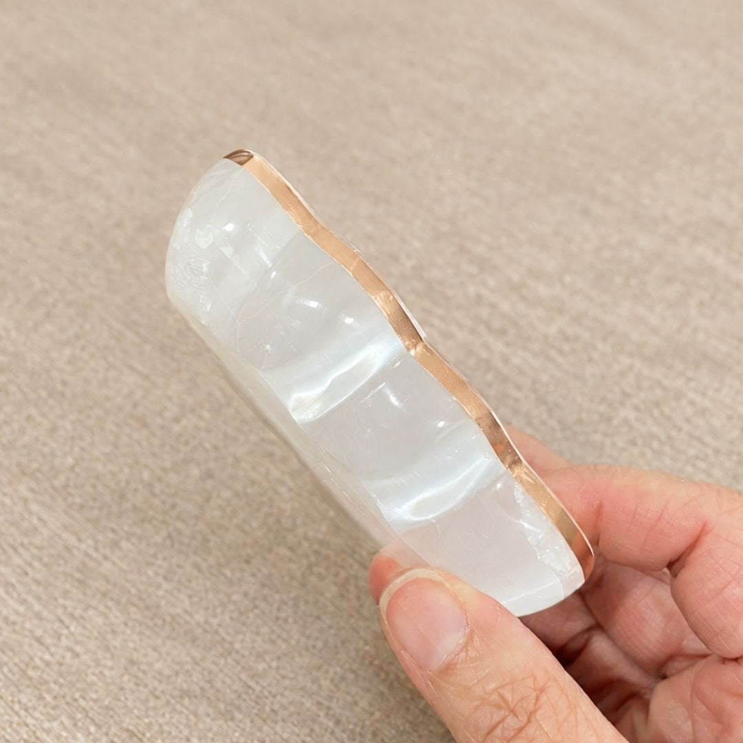 Copper-Infused Selenite Cloud Bowl - Cleanse · Charge · Lift