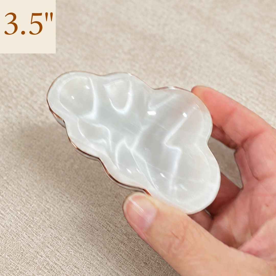 Copper-Infused Selenite Cloud Bowl - Cleanse · Charge · Lift