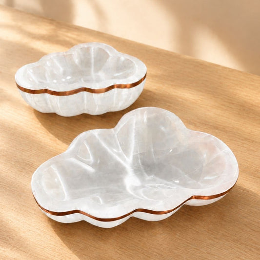Copper-Infused Selenite Cloud Bowl - Cleanse · Charge · Lift