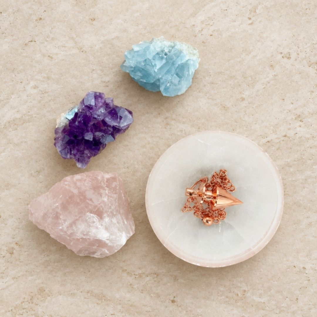 Copper-Infused Selenite Round Bowl - Small