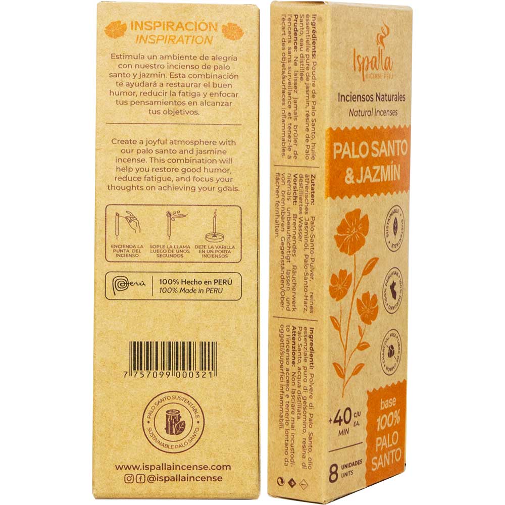 Ispalla Natural Incense - Palo Santo & Jasmine (8 Sticks)