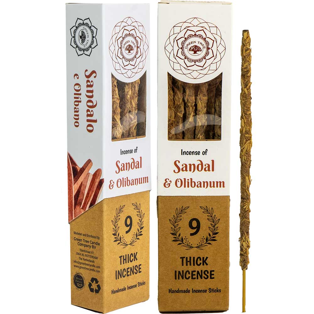 Green Tree Botanical Incense – Sandal (9 Thick Sticks)