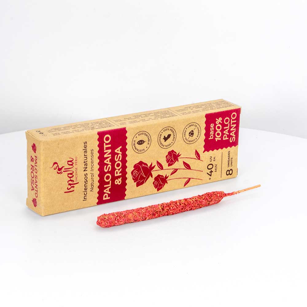 Ispalla Natural Incense - Palo Santo & Rose (8 Sticks)