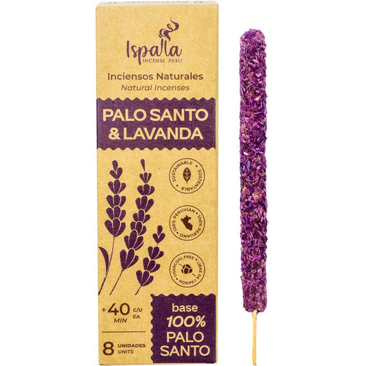 Ispalla Natural Incense - Palo Santo & Lavender (8 Sticks)