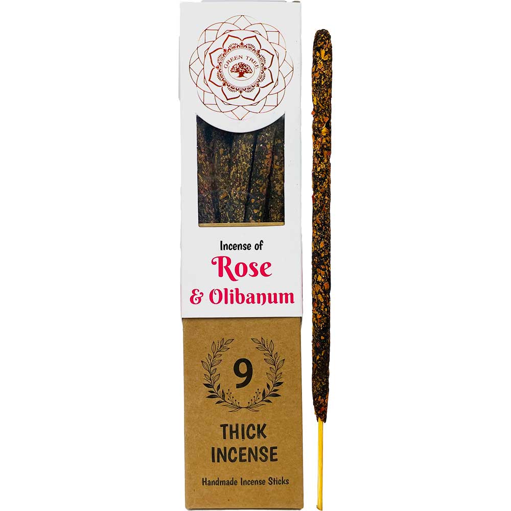 Green Tree Botanical Incense – Rose (9 Thick Sticks)
