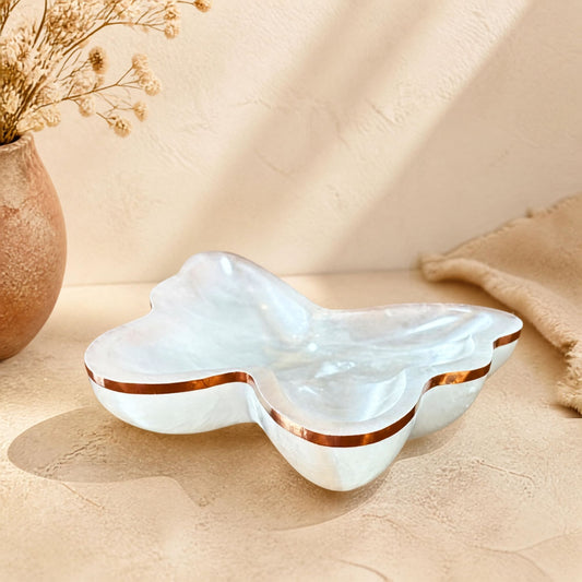 Copper-Infused Butterfly Selenite Bowl | Crystal Dish