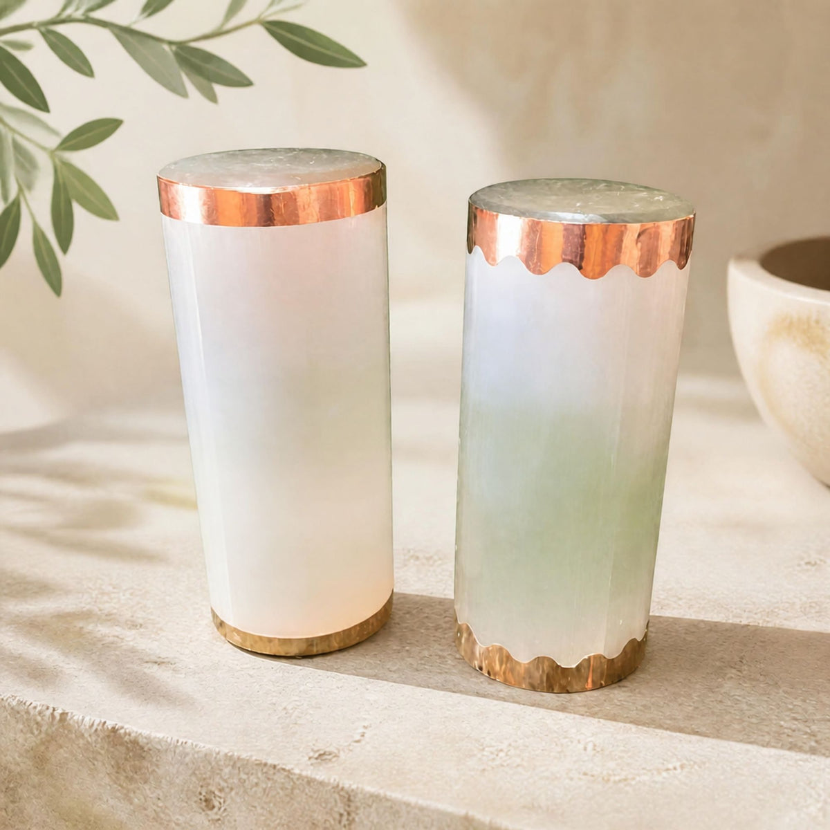 Copper-Infused Selenite Harmonizer Cylinder (2–3.75")