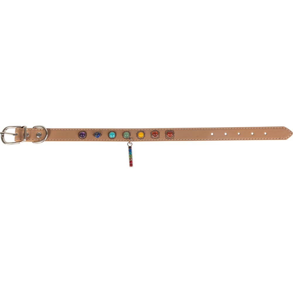 Vegan Leather Dog Collar - 7 Chakras - Medium