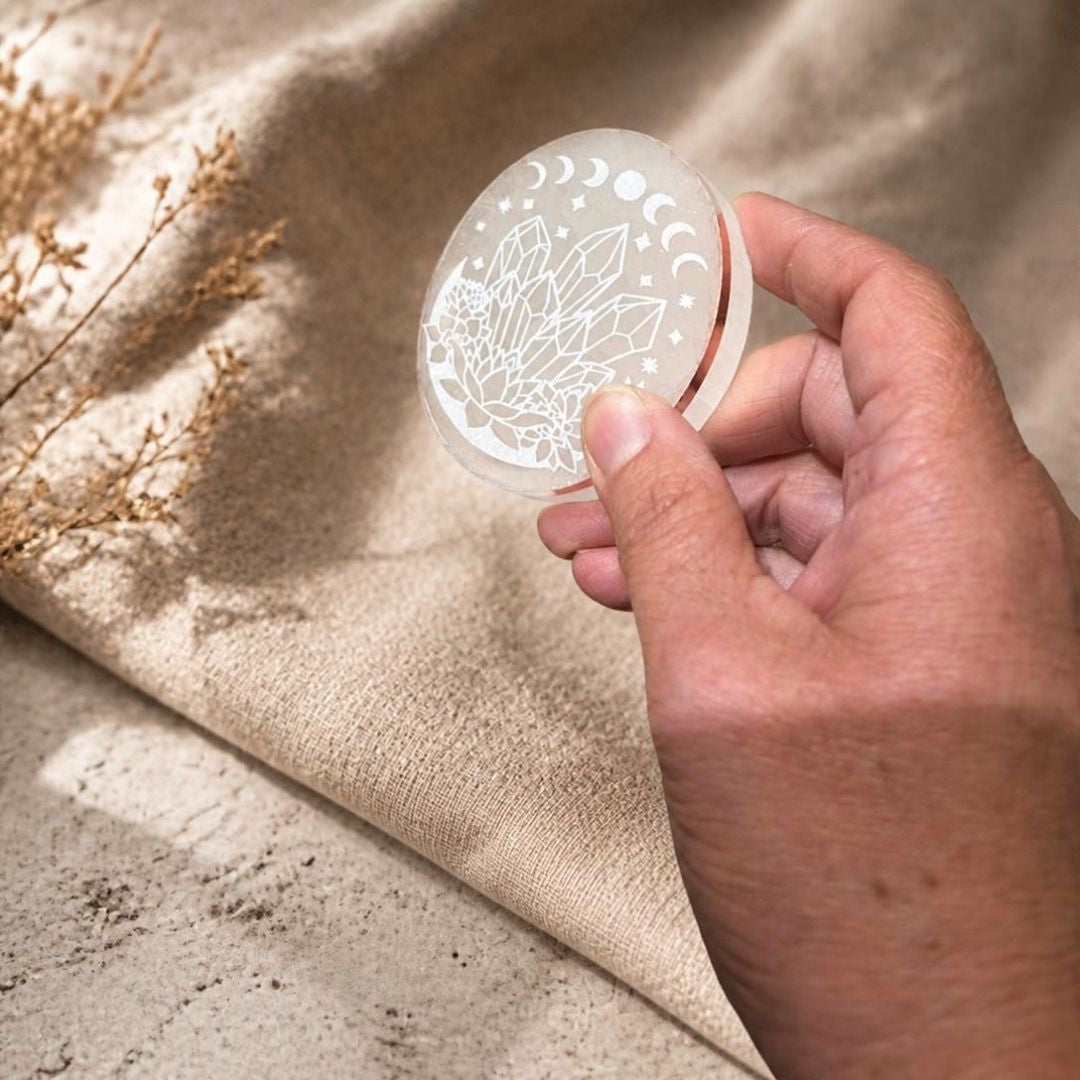 Copper-Infused Selenite Charging Plate (Approx. 2.75")