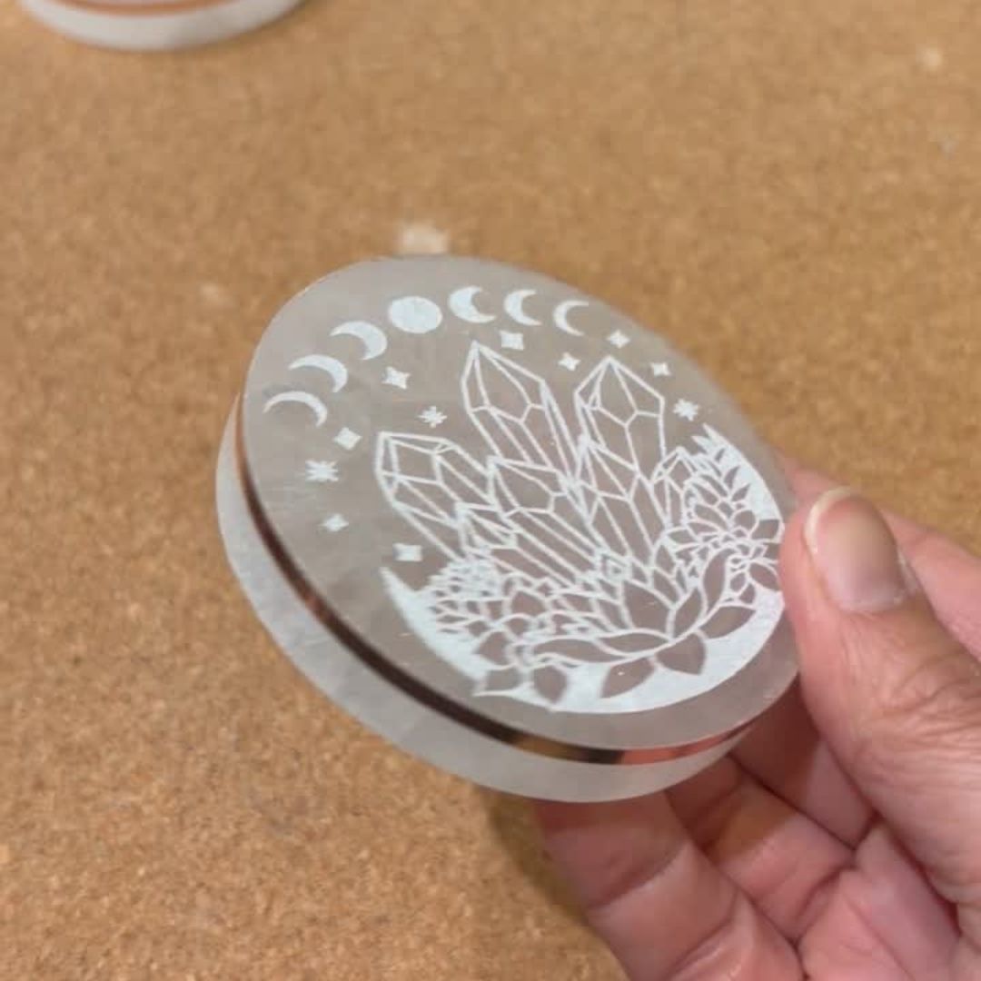 Copper-Infused Selenite Charging Plate (Approx. 2.75")