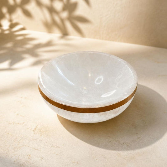 Copper-Infused Selenite Round Bowl - 4"