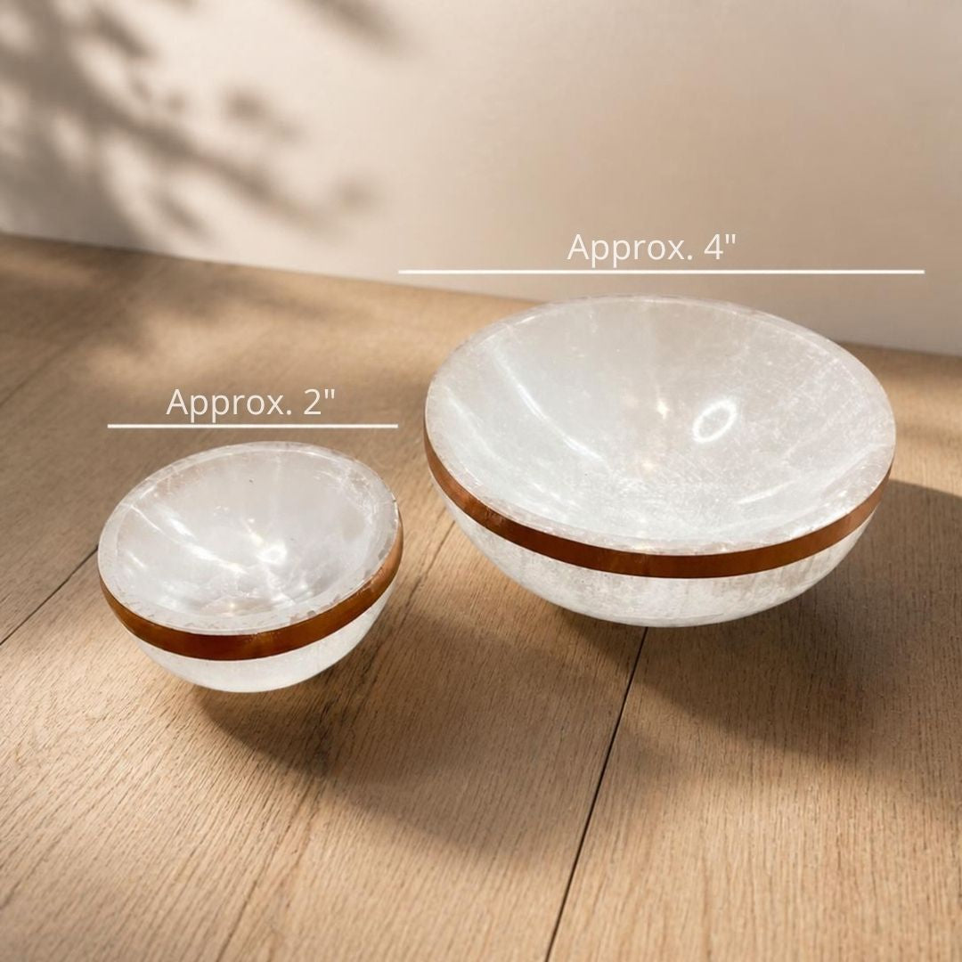 Copper-Infused Selenite Round Bowl - 4"