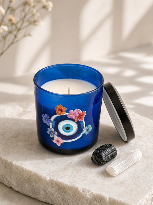 Evil Eye Sandalwood Soy Wax Candle 7oz