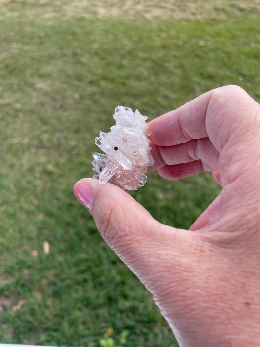 Pink Lemurian Quartz Cluster 32g