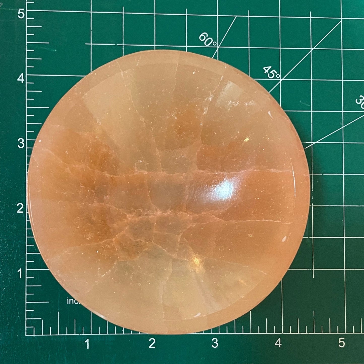 Copper-Infused Orange Selenite Round Bowl - 4"