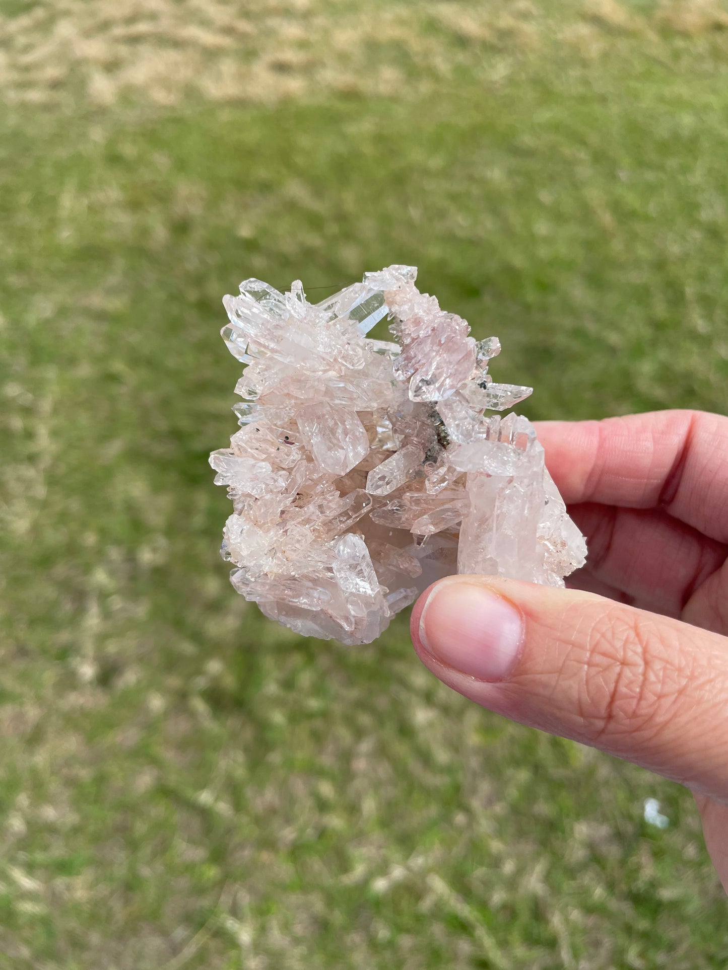 Pink Lemurian Quartz Cluster 122.5g