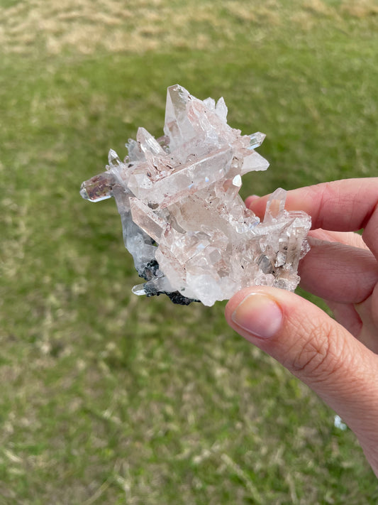 Pink Lemurian Quartz Cluster 164g