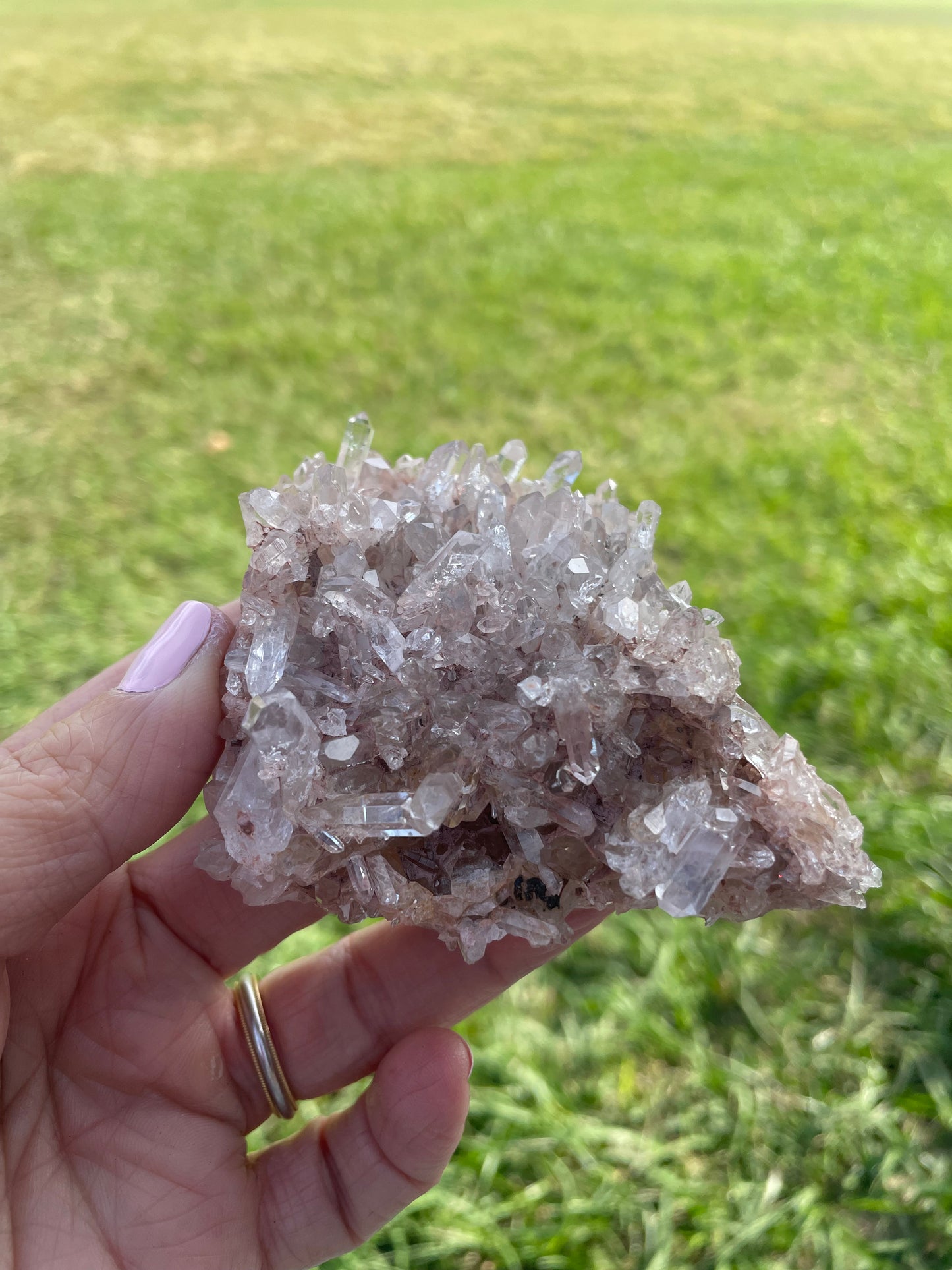 Pink Lemurian Quartz Cluster 174g