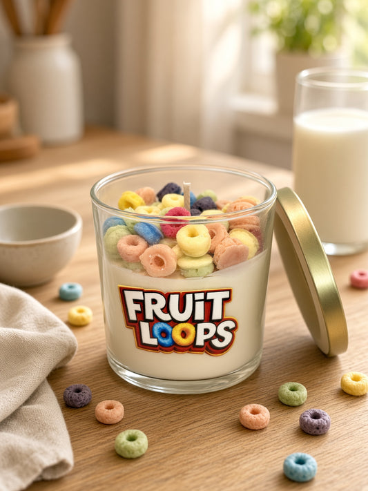 Froot Loops Soy Wax Candle 7oz | Fruity Cereal Scent