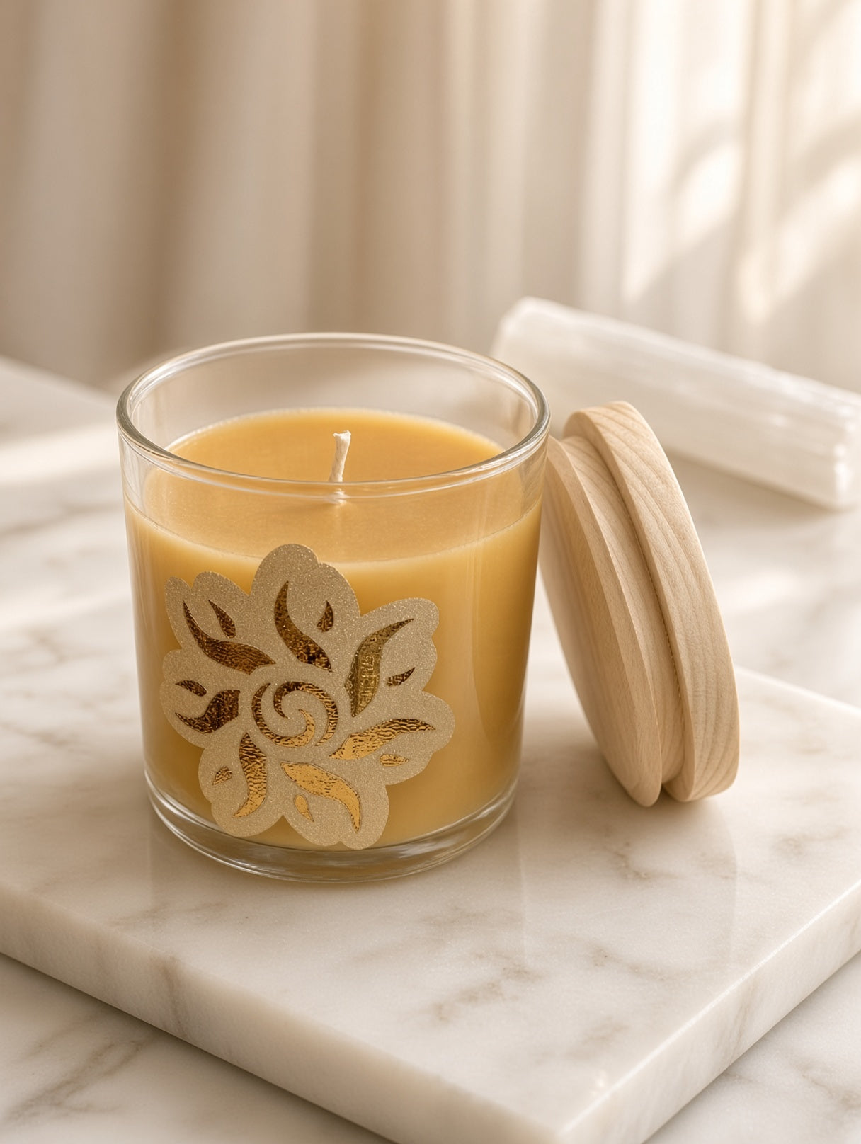 Selenite Glow Scent - Beeswax Candle 7oz