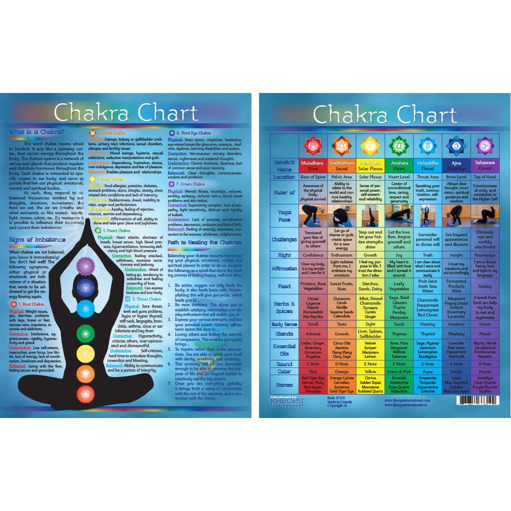 Chakra Information Chart | Laminated Guide