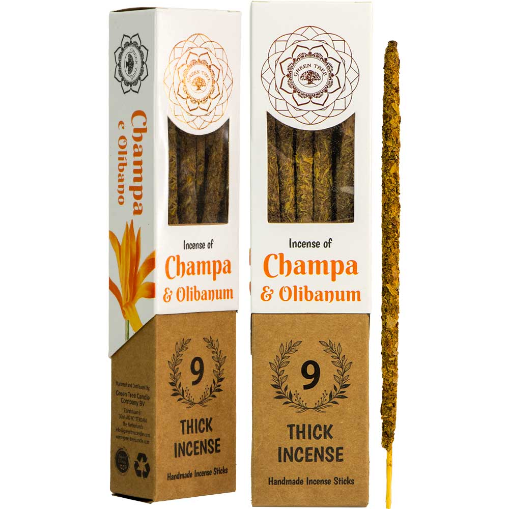 Green Tree Botanical Incense – Champa (9 Thick Sticks)