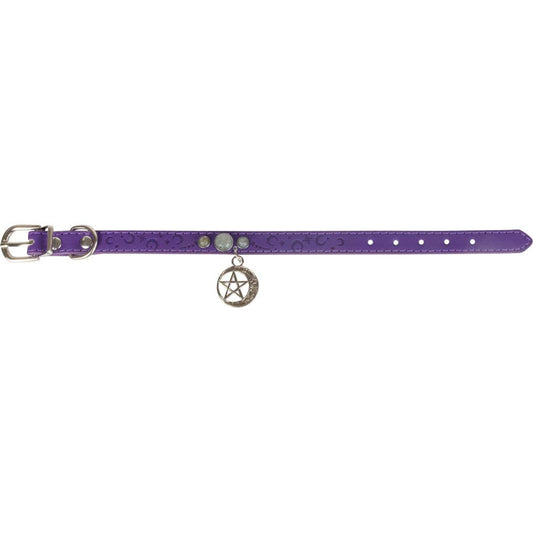 Purple Vegan Leather Triple Moon Cat & Small Dog Collar - Small