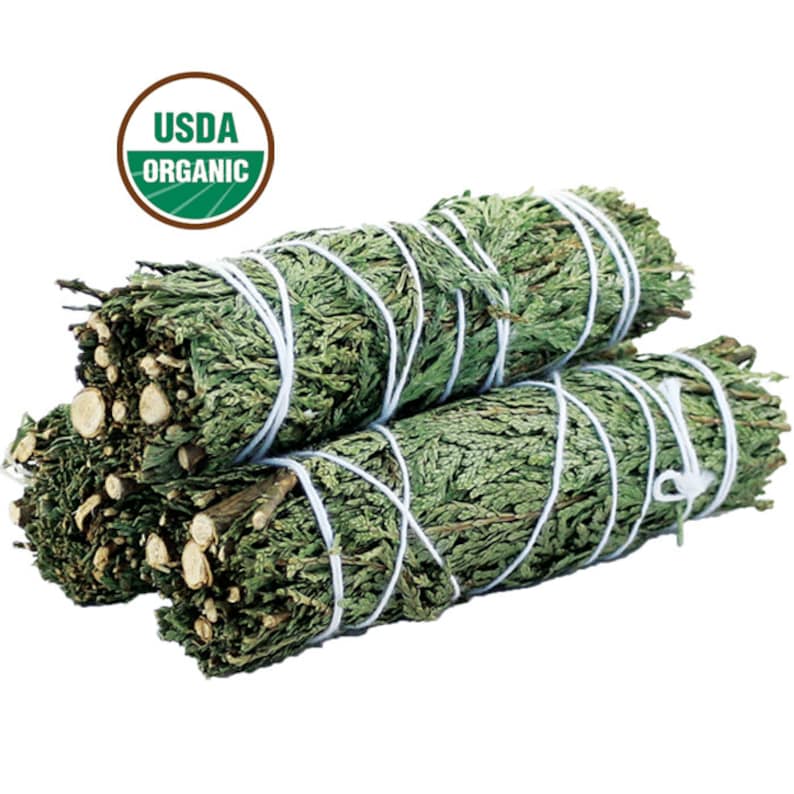 Cedar Sage Smudge Stick 4 Inch – Cleansing, Protection & Grounding Bundle
